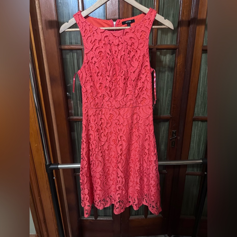 Apt. 9 Coral Lace Midi Dress